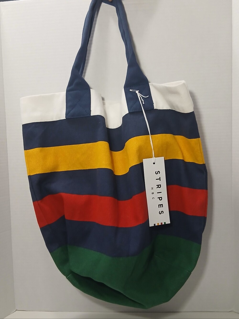 NWT Hudson’s Bay Multi Stripe Everyday Tote Bag Multicolour 47.5*36.2 cm RARE
